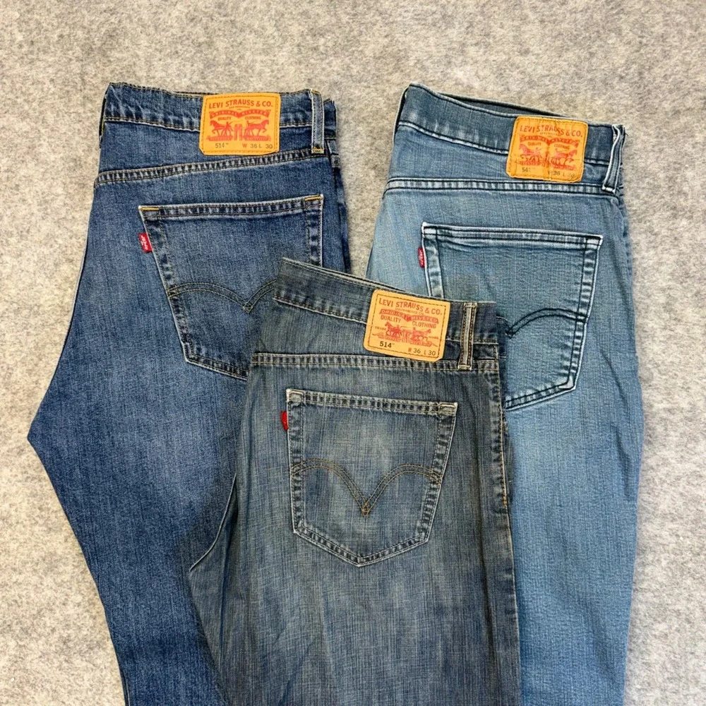 Lot of 3 Levi's 541 514 Jeans Men's 36x30 Blue Denim Work Pants Bundle